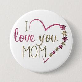 Love mama Moederdag Heart Ronde Button 7,6 Cm