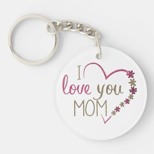 Love mama Moederdag Heart Sleutelhanger (Voorkant)