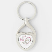 Love mama Moederdag Heart Sleutelhanger (Voorkant)