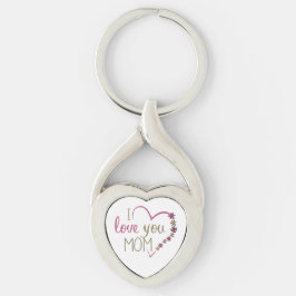 Love mama Moederdag Heart Sleutelhanger