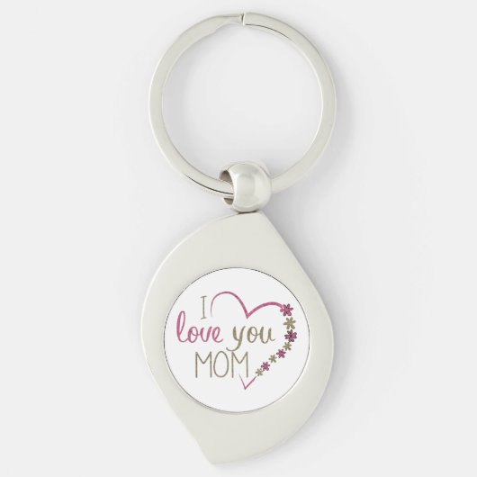 Love mama Moederdag Heart Sleutelhanger (Voorkant)
