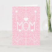 Love mama Simple Elegant White Lace Moederdag Kaart (Voorkant)