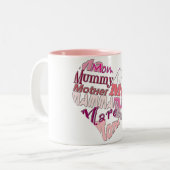 Love mama tweekleurige koffiemok (Voorkant links)