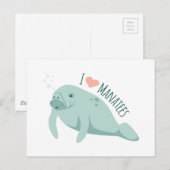 Love Manatees Briefkaart (Voorkant / Achterkant)