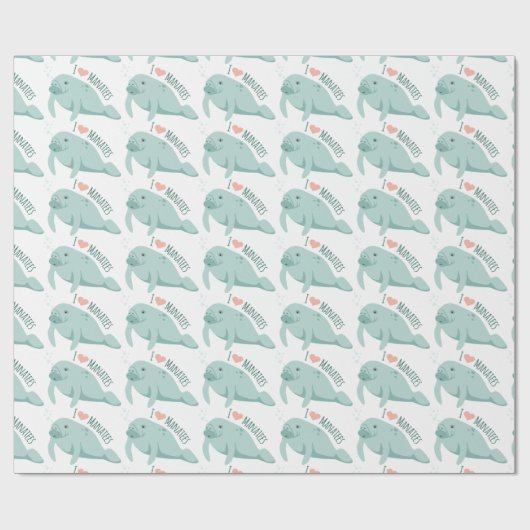 Love Manatees Cadeaupapier (Vlak)