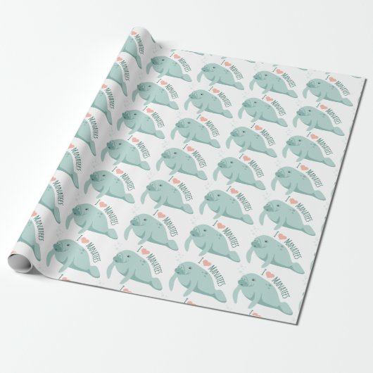 Love Manatees Cadeaupapier (Uitgerold)
