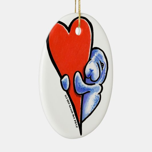 Love Manatees Keramisch Ornament (Rechts)