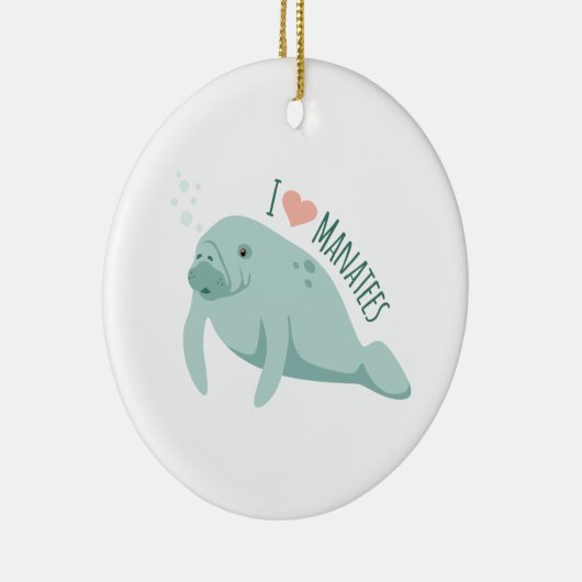 Love Manatees Keramisch Ornament (Rechts)