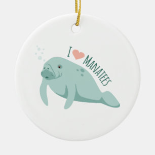 Love Manatees Keramisch Ornament