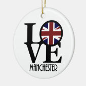 LOVE Manchester Engeland Keramisch Ornament (Links)