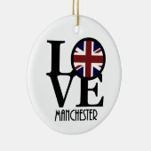LOVE Manchester England Keramisch Ornament (Rechts)