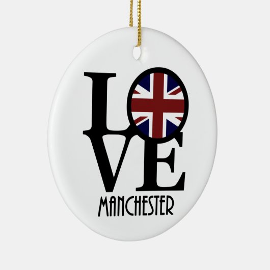 LOVE Manchester England Keramisch Ornament (Rechts)