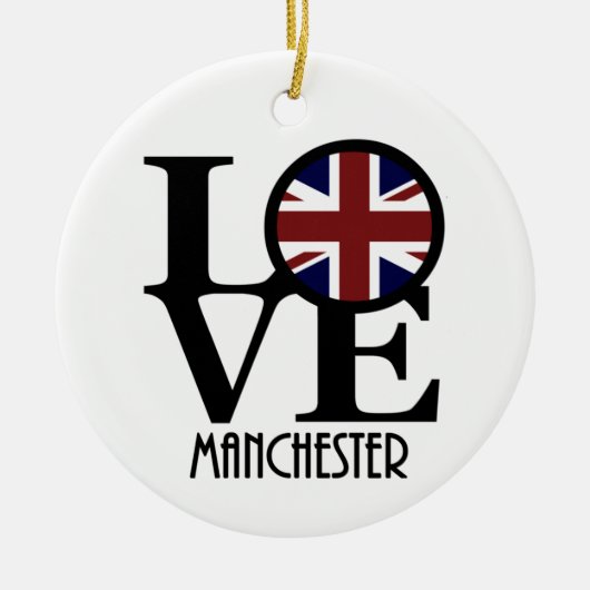 LOVE Manchester England Keramisch Ornament (Voorkant)