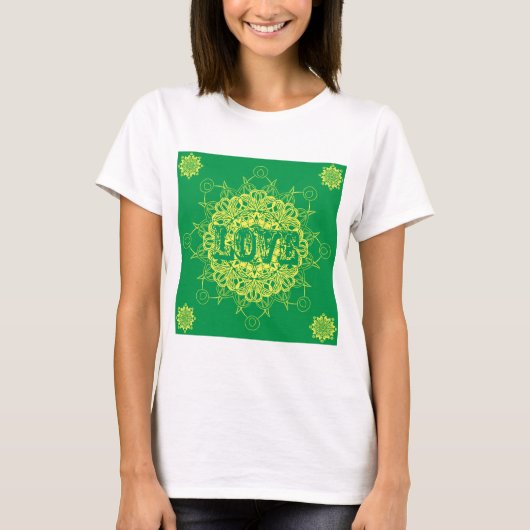 Love Mandala Design T-shirt (Voorkant)