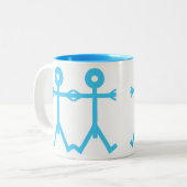 Love Mannen Icon 2006 Art Blue Tweekleurige Koffiemok (Voorkant links)
