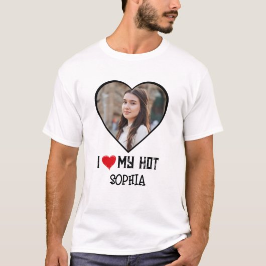 Love Mannen T-shirt Ik hou van mijn Vriendin T-shi (Voorkant)