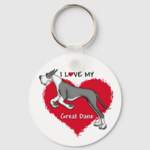 Love Mantle Great Dane Sleutelhanger
