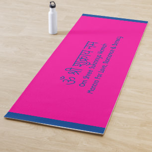 Love Mantra Sanskrit Pink Yoga Matt Yogamat