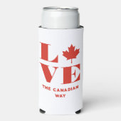 Love Maple Leaf Fun Canadian Custom Text Rood Wit Seltzer Blikjeskoeler (Seltzer Voorkant)