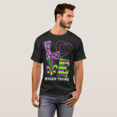 Love Mardi Gras 5th Grade Teacher Leopard Print Co T-shirt (Voorkant volledig)