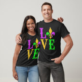 LOVE Mardi Gras Fleur De Lys New Orleans Carnival  T-shirt (Unisex)