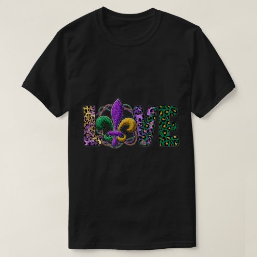 Love Mardi Gras Funny Carnival Party Woman Man Kin T-shirt (Design voorkant)
