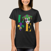 Love Mardi Gras Jester Fleur-de-Lis T-shirt (Voorkant)