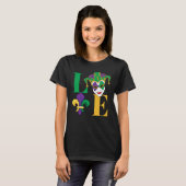 Love Mardi Gras Jester Fleur-de-Lis T-shirt (Voorkant volledig)