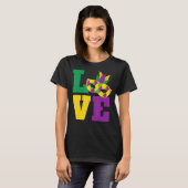 Love Mardi Gras Masquerade Mask T-shirt (Voorkant volledig)
