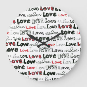 Love Marker Textuur Naadloze Achtergrond Grote Klok