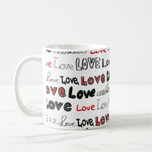 Love Marker Textuur Naadloze Achtergrond Koffiemok