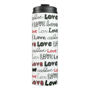 Love Marker Textuur Naadloze Achtergrond Thermosbeker