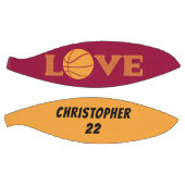 LOVE Maroon Red en Golden Yellow gepersonaliseerd Basketbal (Panelen)