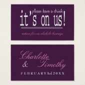 Love & Marriage Modern Wedding Drink Ticket Visitekaartje (Voorkant /achterkant)