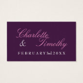 Love & Marriage Modern Wedding Drink Ticket Visitekaartje (Achterkant)