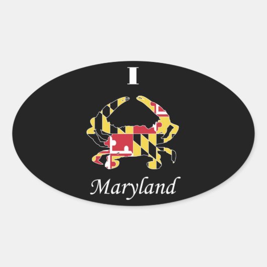Love Maryland Ovale Sticker (Voorkant)