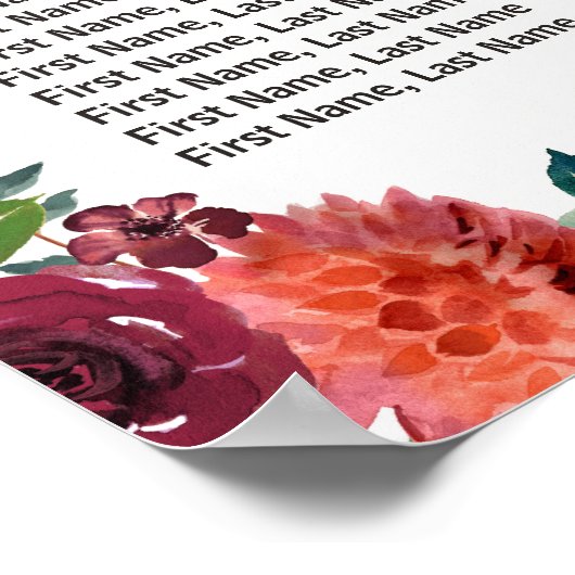 Love Mason Jar 6 Tables Wedding Seding Chart Poster (Hoek)