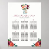 Love Mason Jar 6 Tables Wedding Seding Chart Poster (Voorkant)