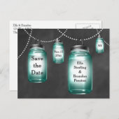 Love Mason Jars Bewaar de datum Aankondigingskaart (Voorkant / Achterkant)