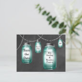 Love Mason Jars Bewaar de datum Aankondigingskaart (Staand voorkant)