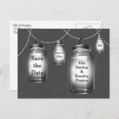 Love Mason Jars Bewaar de datum Aankondigingskaart (Voorkant / Achterkant)