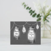 Love Mason Jars Bewaar de datum Aankondigingskaart (Staand voorkant)