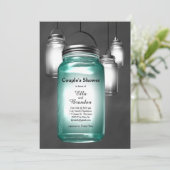 Love Mason Jars Couple's Shower Invitation Kaart (Staand voorkant)