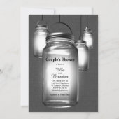 Love Mason Jars Couple's Shower Invitation Kaart (Voorkant)