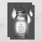 Love Mason Jars Couple's Shower Invitation Kaart (Voorkant / Achterkant)
