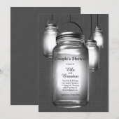 Love Mason Jars Couple's Shower Invitation Kaart (Voorkant / Achterkant)