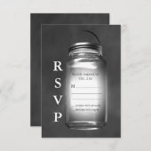 Love Mason Jars on Chalkboard RSVP (Voorkant / Achterkant)
