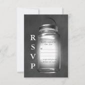 Love Mason Jars on Chalkboard RSVP Kaartje (Voorkant)