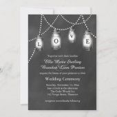 Love Mason Jars on Chalkboard Wedding Invitation Kaart (Voorkant)