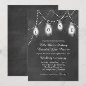 Love Mason Jars on Chalkboard Wedding Invitation Kaart (Voorkant / Achterkant)